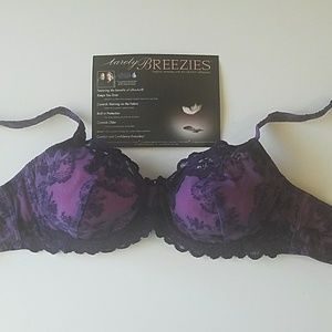BREEZIES Bra Barely Purple Lace UltimAir 38C NEW!!